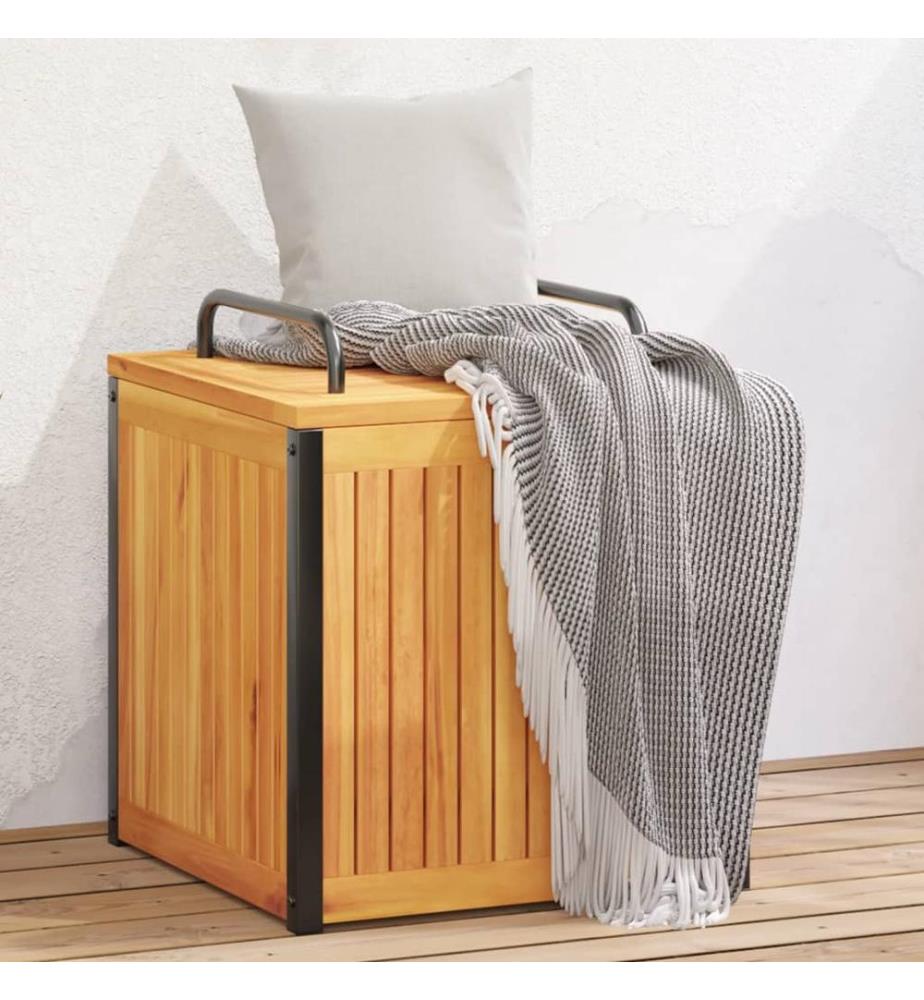 Gartenbox 45x45x45/53 cm Massivholz Akazie und Stahl