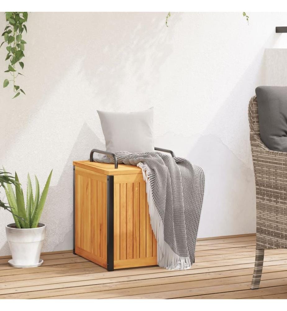 Gartenbox 45x45x45/53 cm Massivholz Akazie und Stahl