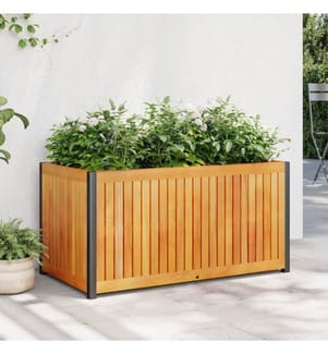 Jardinière 85x45x44 cm bois massif d'acacia et acier