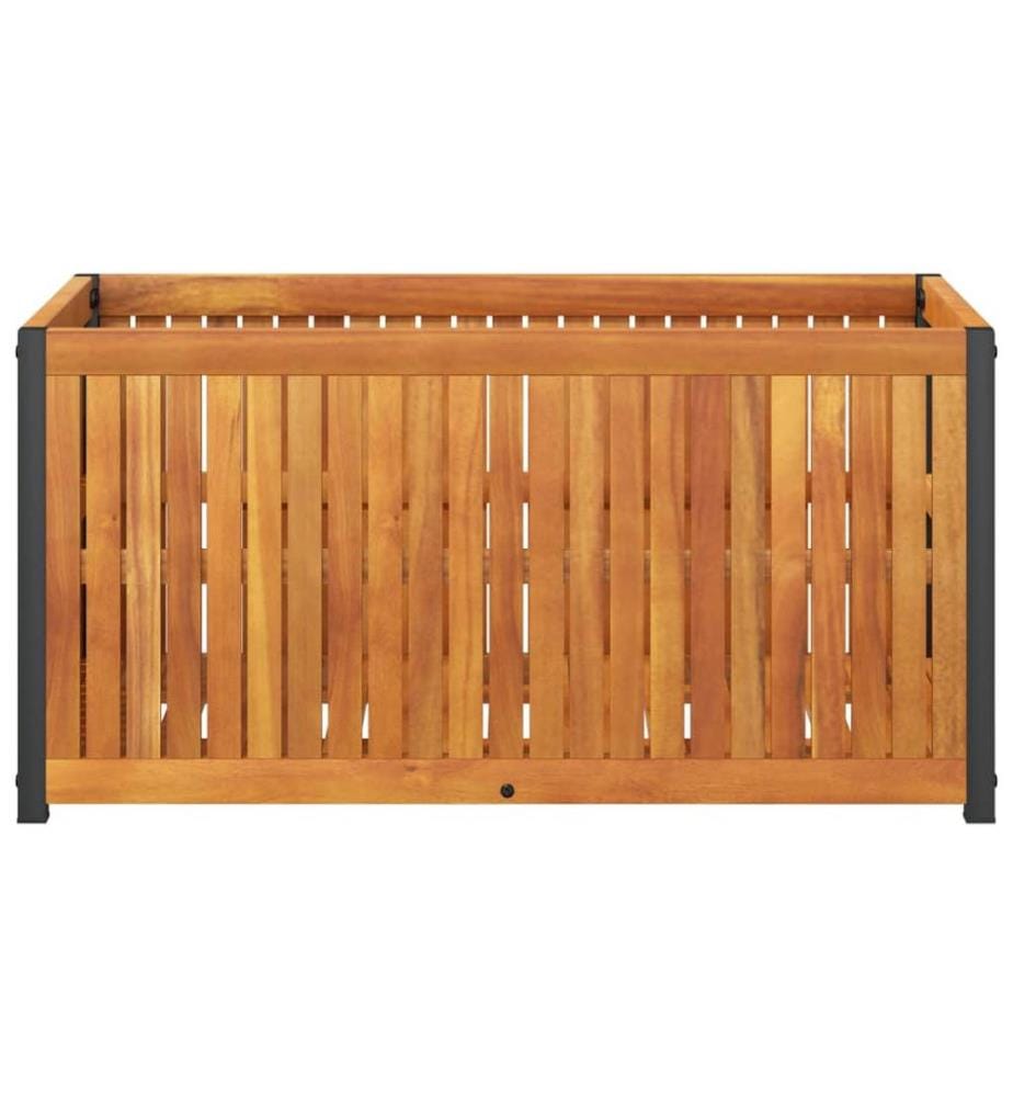 Jardinière 85x45x44 cm bois massif d'acacia et acier
