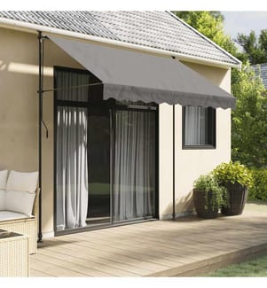 Markise Einziehbar Anthrazit 250x150 cm Stoff und Stahl