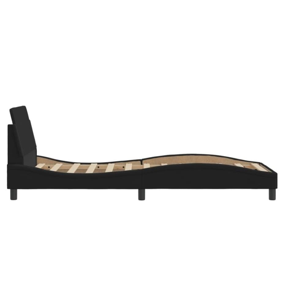 Cadre de lit avec tête de lit Noir 90x190 cm Tissu