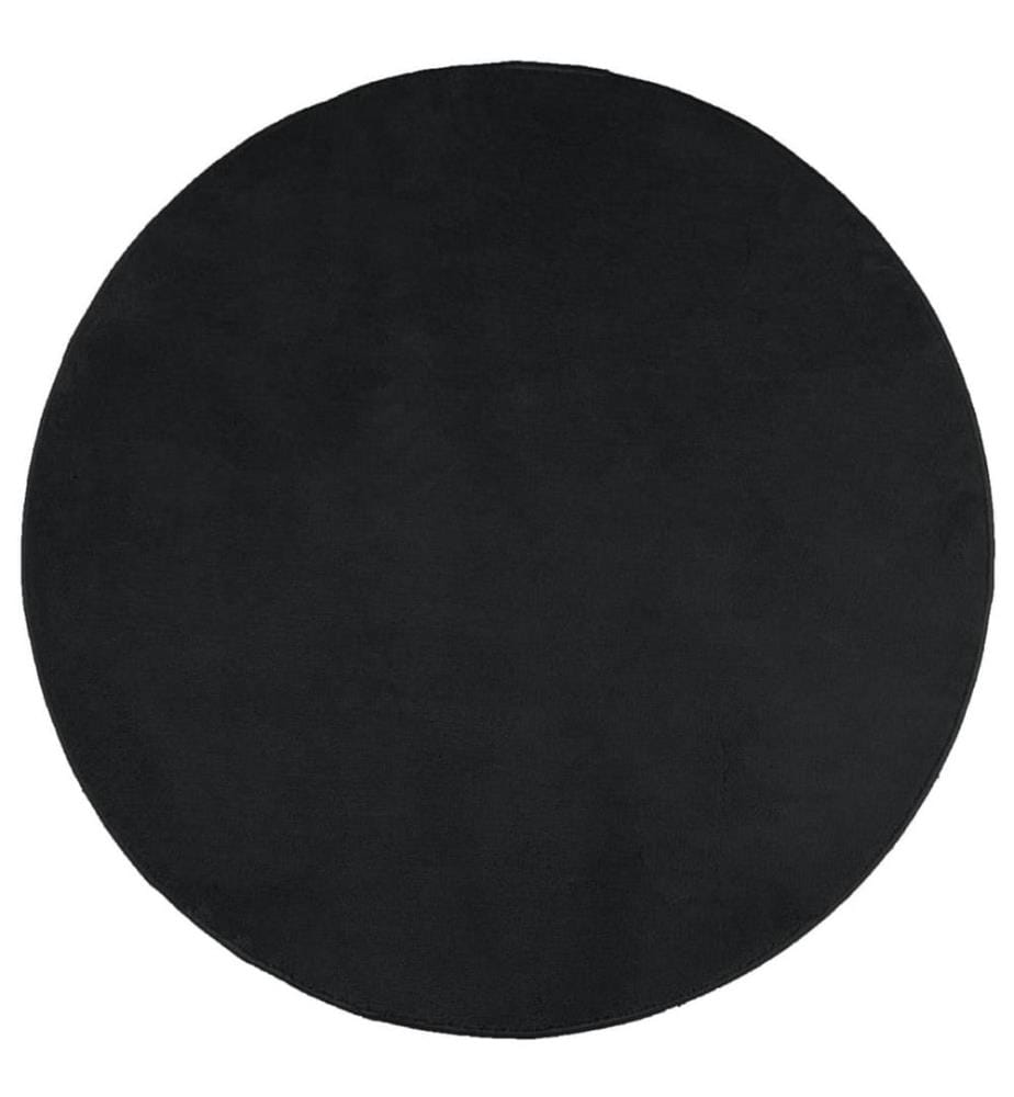 Teppich OVIEDO Kurzflor Schwarz Ø 200 cm