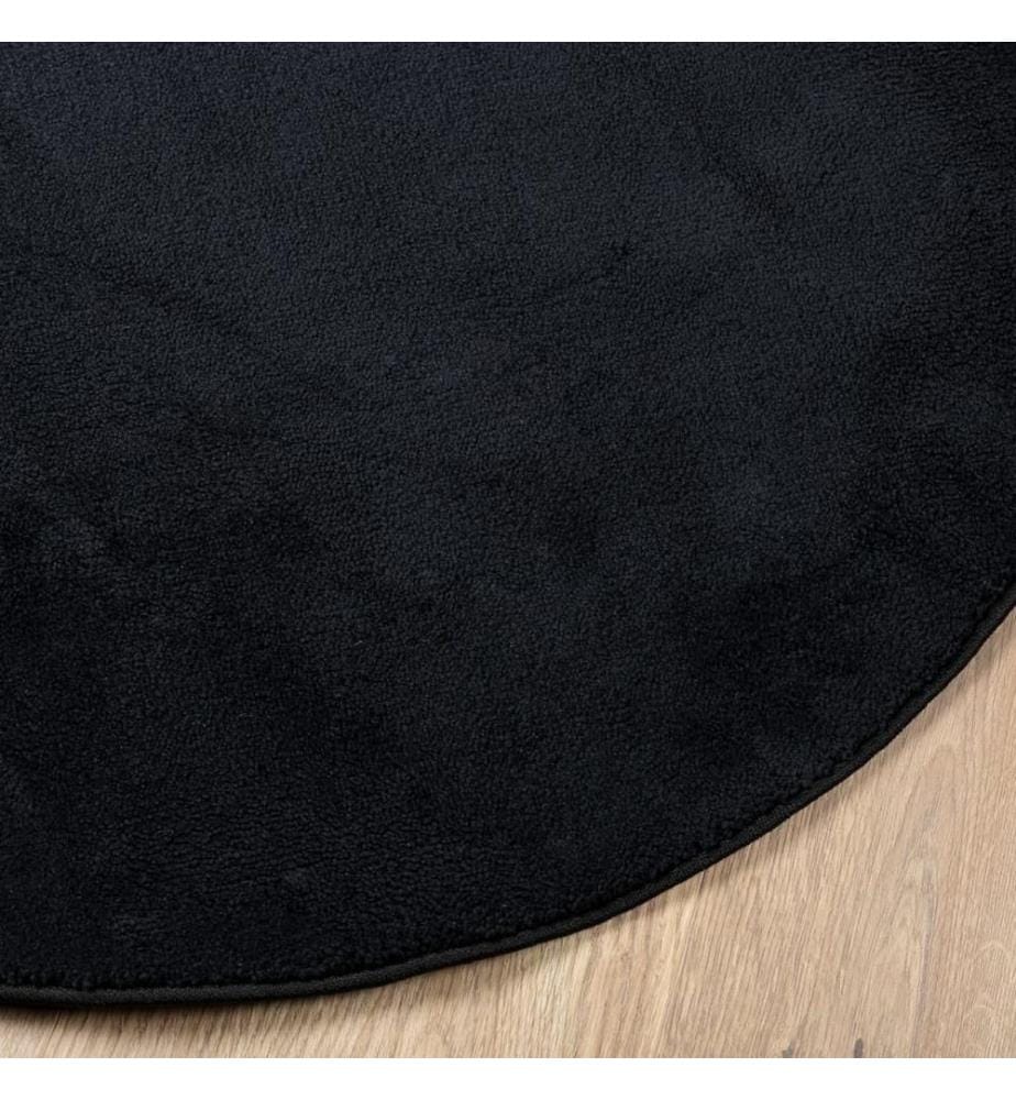 Teppich OVIEDO Kurzflor Schwarz Ø 200 cm