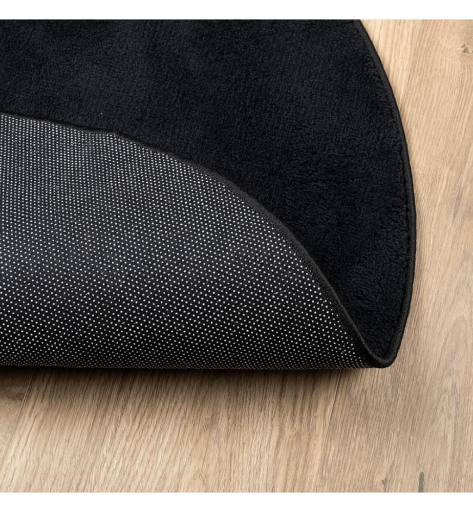 Teppich OVIEDO Kurzflor Schwarz Ø 200 cm