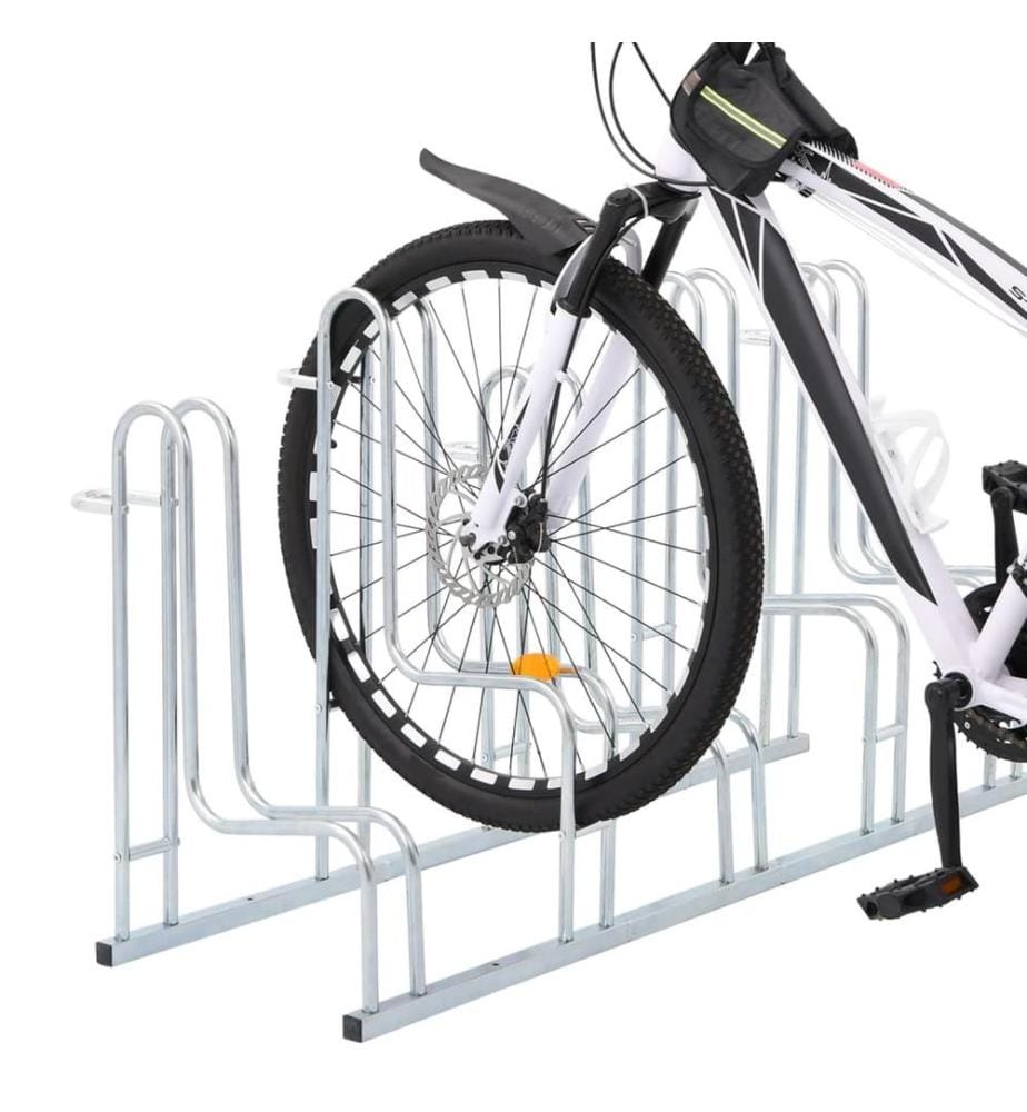 Support de vélo au sol autoportant pour 5 vélos acier galvanisé