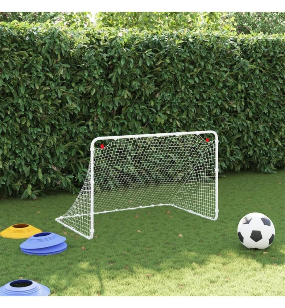 But de football blanc 122x81x81 cm acier