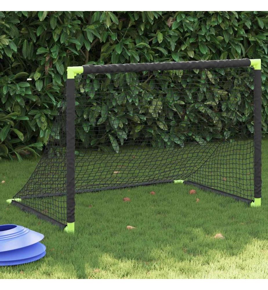 But de football pour enfants pliable noir 90x64x64 cm