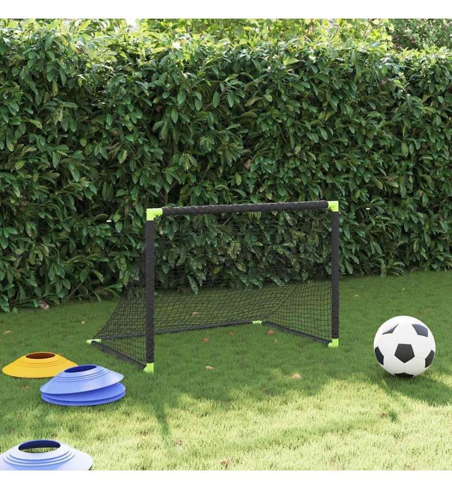 But de football pour enfants pliable noir 90x64x64 cm