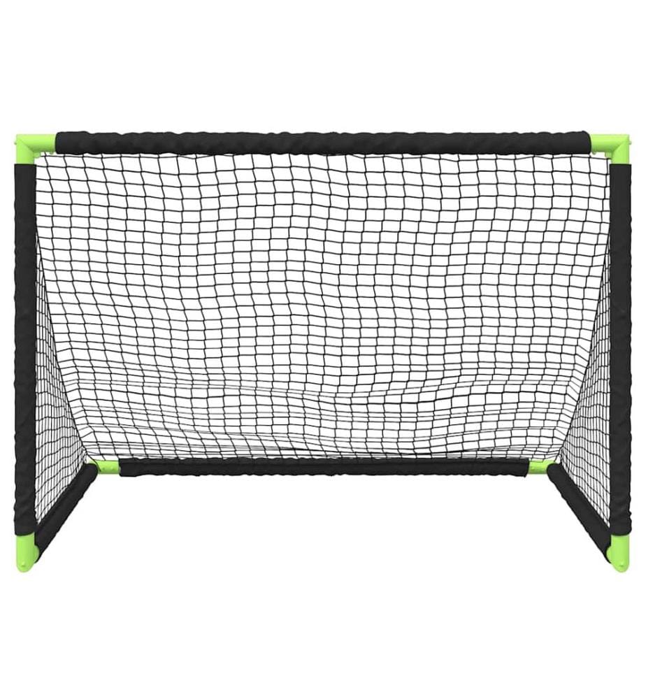 But de football pour enfants pliable noir 90x64x64 cm