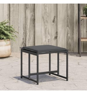 Gartenhocker mit Kissen 4 Stk. Schwarz Stahl und Textilene