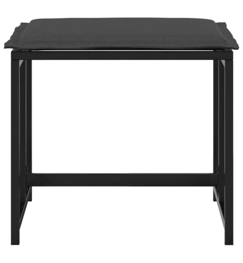 Gartenhocker mit Kissen 4 Stk. Schwarz Stahl und Textilene