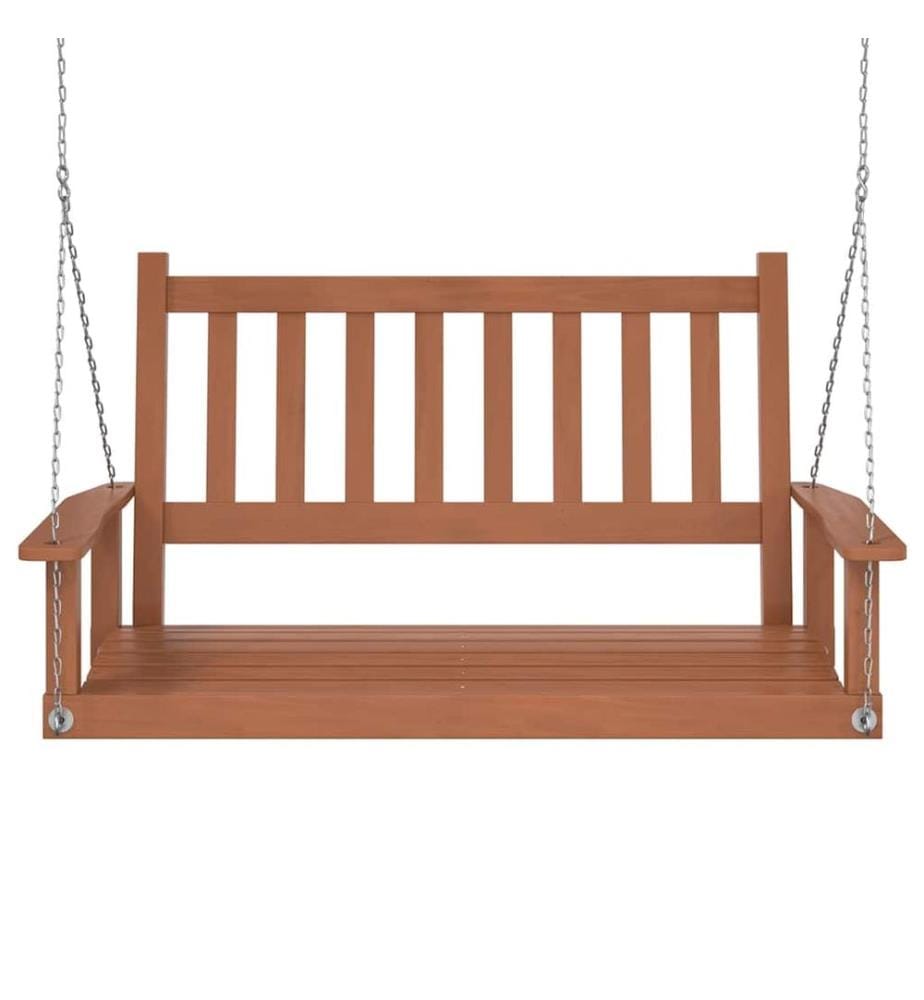 Hollywoodschaukel mit Metallketten Braun Massivholz Tanne