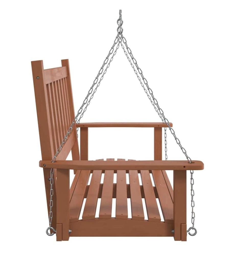 Hollywoodschaukel mit Metallketten Braun Massivholz Tanne