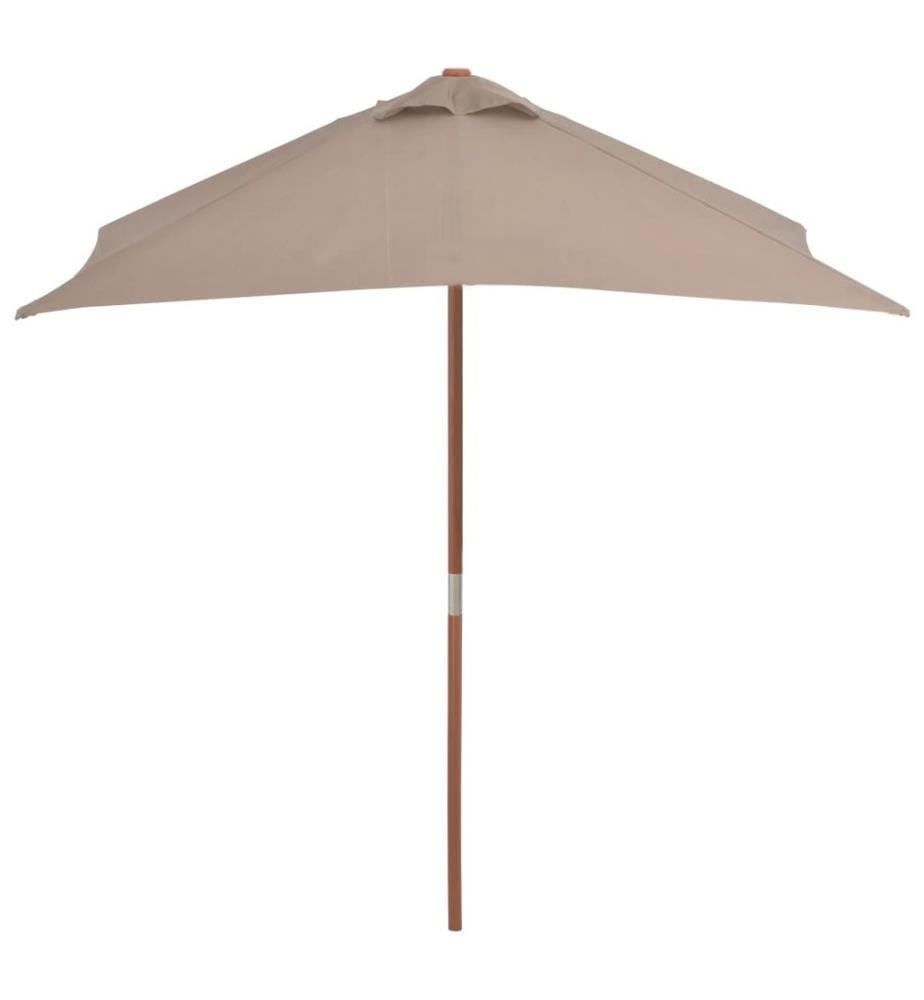 Sonnenschirm mit Holzmast 150 x 200 cm Taupe