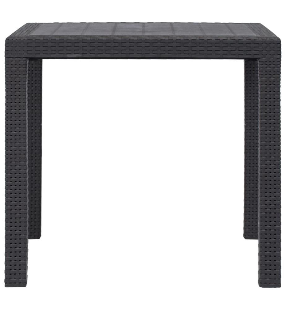 Gartentisch Braun 79x79x72 cm Kunststoff Rattan-Optik