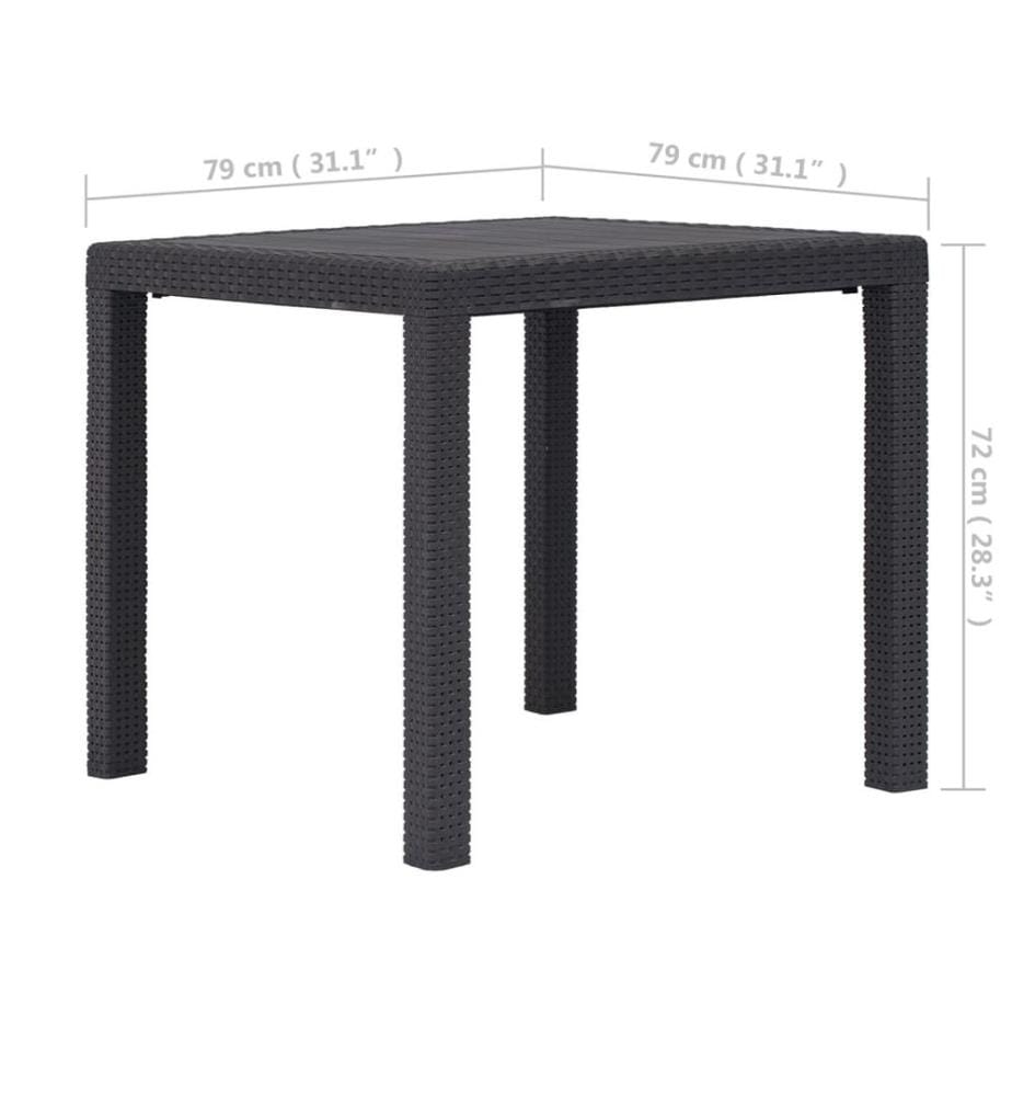 Gartentisch Braun 79x79x72 cm Kunststoff Rattan-Optik