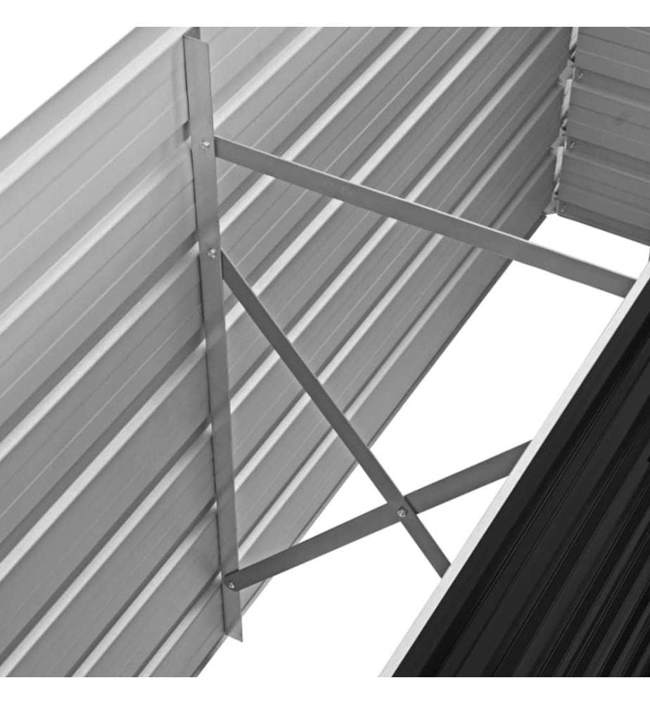 Lit surélevé de jardin Anthracite 160x40x77 cm Acier galvanisé