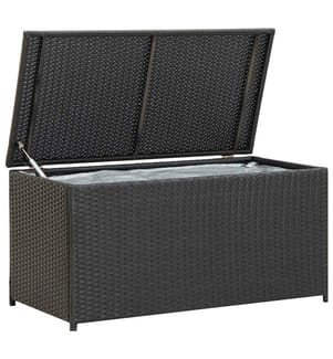 Gartenbox Poly Rattan 100x50x50 cm Schwarz