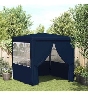 Profi-Partyzelt mit Seitenwänden 2,5x2,5 m Blau 90 g/m²