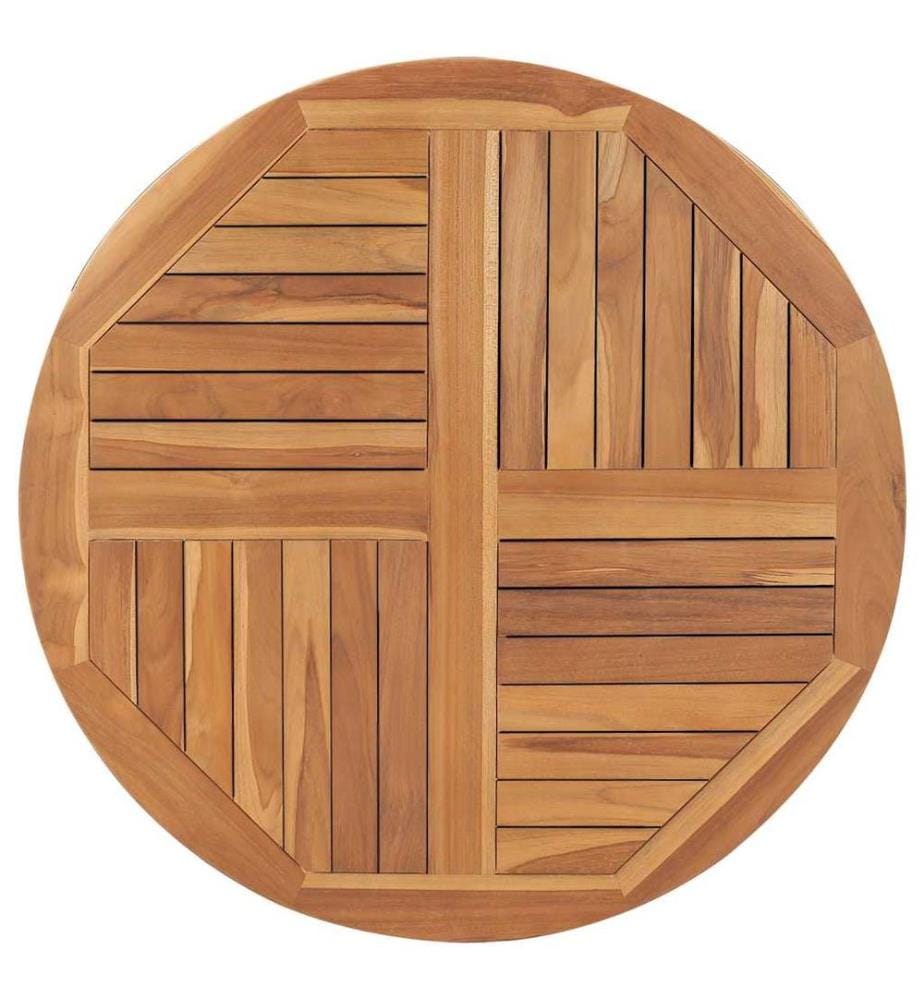 Tischplatte Massivholz Teak Rund 2,5 cm 90 cm