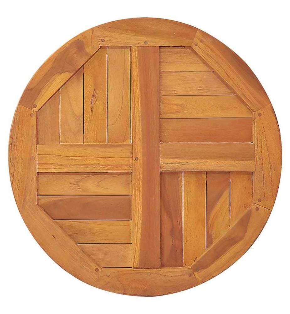 Tischplatte Massivholz Teak Rund 2,5 cm 90 cm