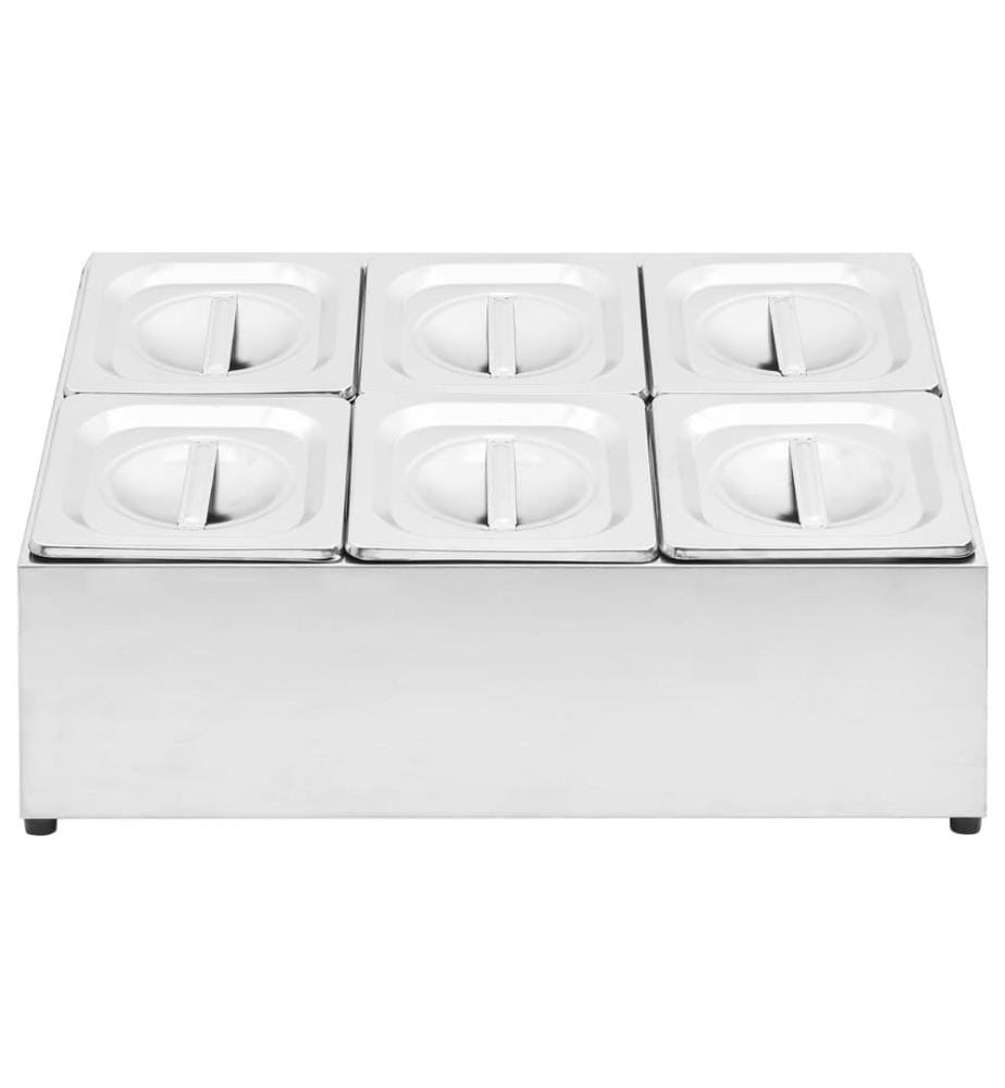Récipient Gastronorm avec 6 bacs GN 1/6 Acier inoxydable