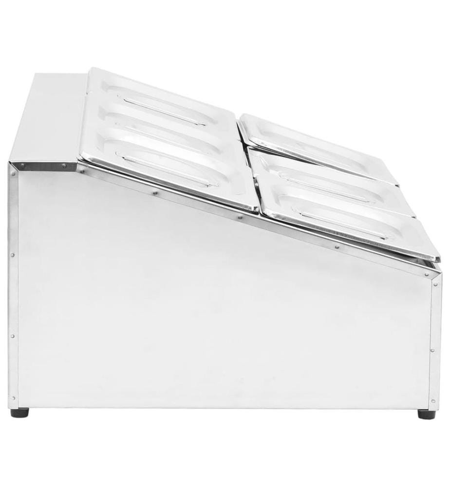 Récipient Gastronorm avec 6 bacs GN 1/6 Acier inoxydable