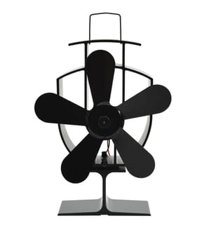 Ofenventilator Wärmebetrieben 5 Blätter Schwarz