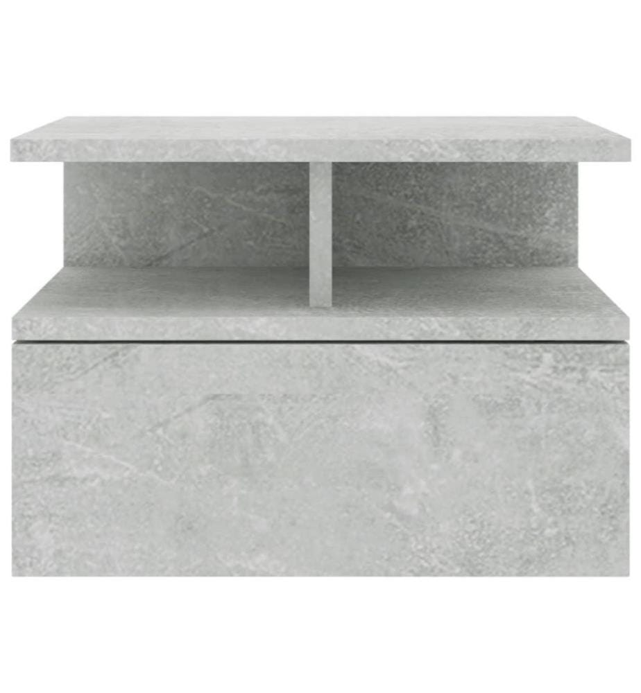 Tables de chevet flottantes 2 pcs Gris béton 40x31x27 cm Aggloméré