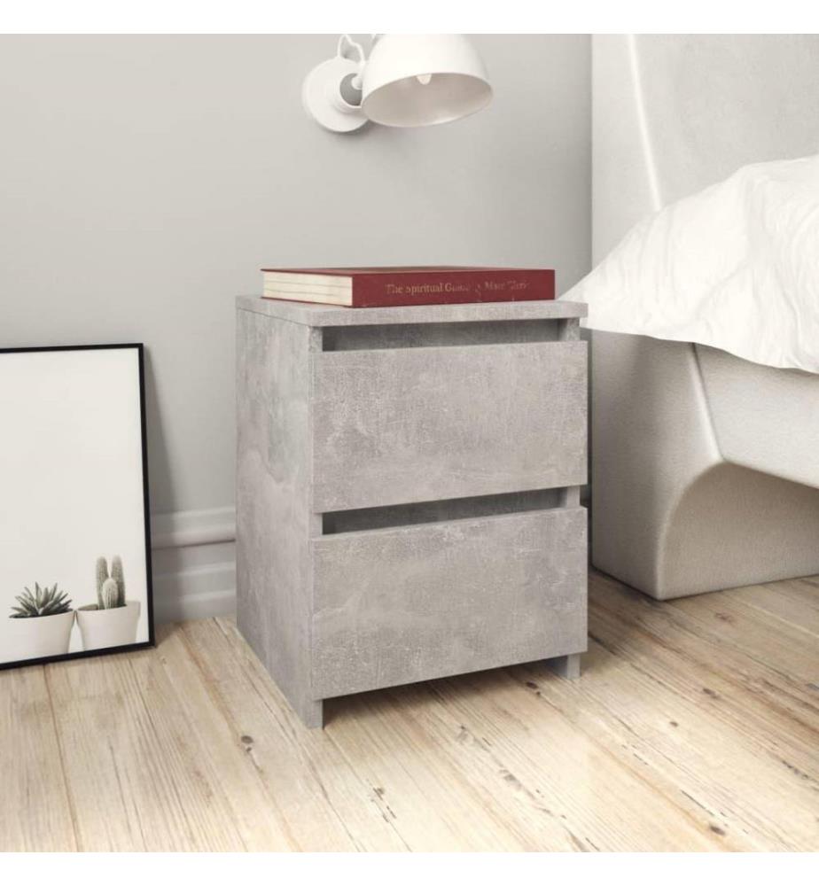 Nachttische 2 Stk. Betongrau 30×30×40 cm Holzwerkstoff