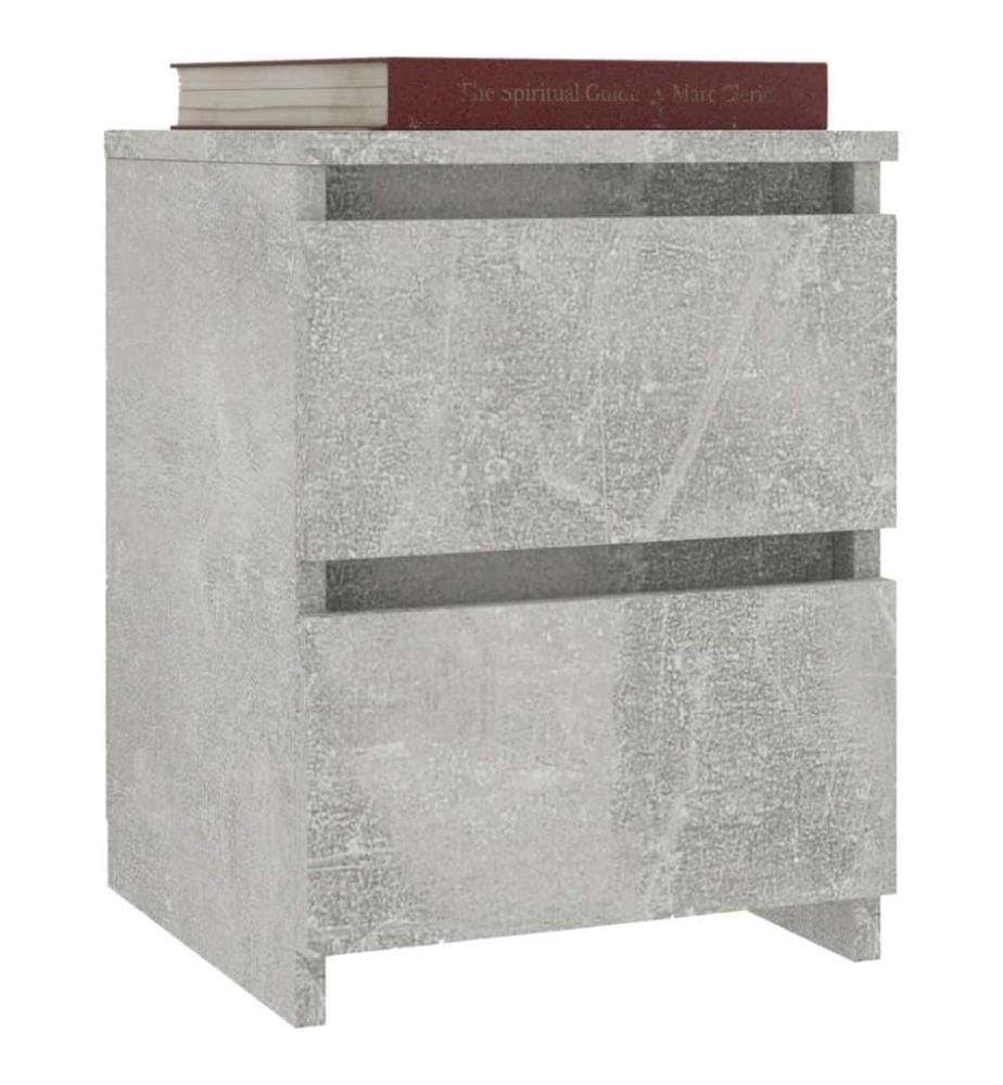 Nachttische 2 Stk. Betongrau 30×30×40 cm Holzwerkstoff