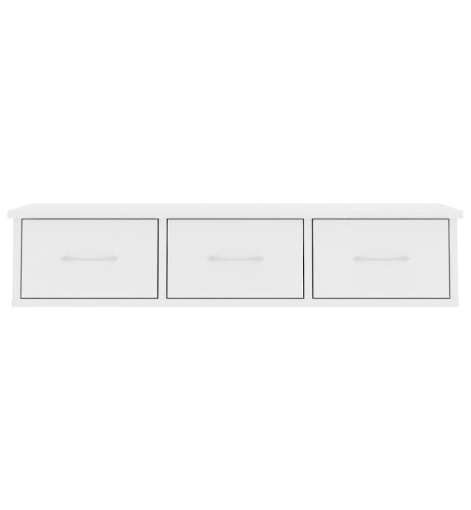 Wand-Schubladenregal Weiss 88x26x18,5 cm Holzwerkstoff