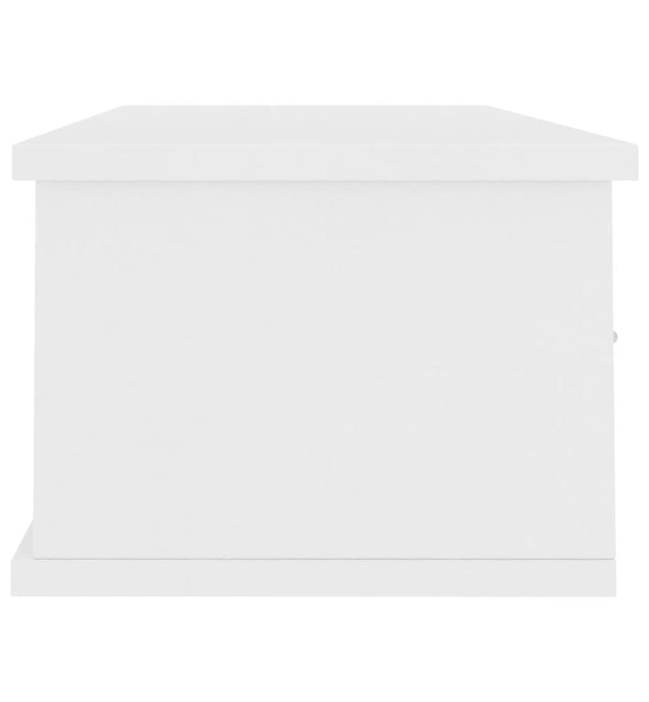 Wand-Schubladenregal Weiss 88x26x18,5 cm Holzwerkstoff