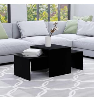 Ensemble de tables basses Noir 100x48x40 cm Aggloméré
