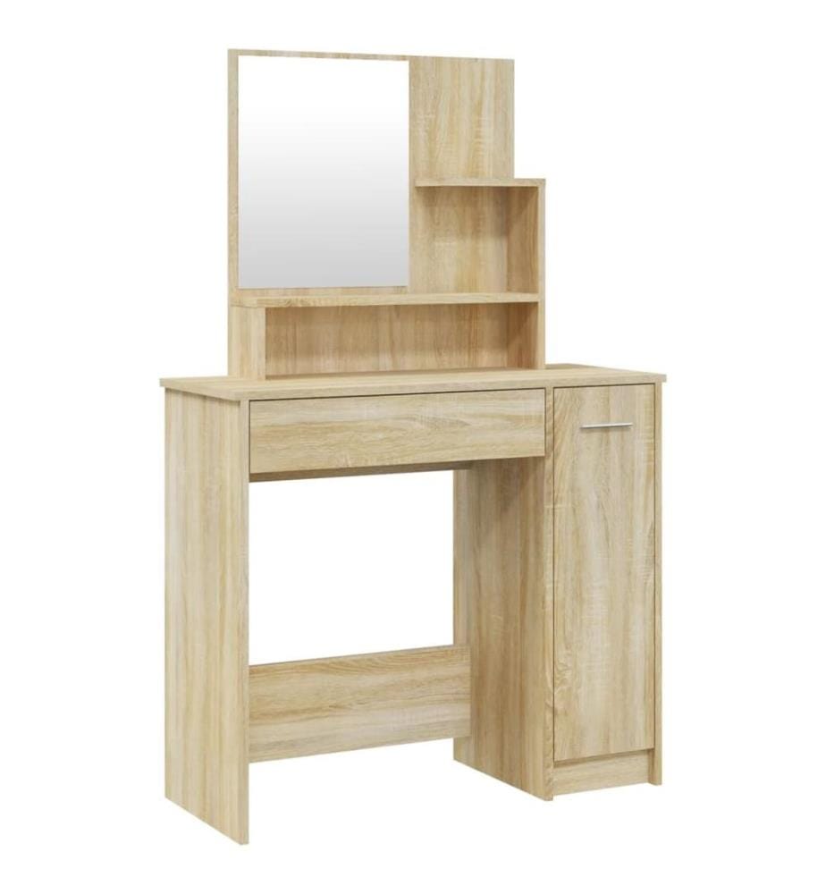 Schminktisch mit Spiegel Sonoma-Eiche 86,5x35x136 cm