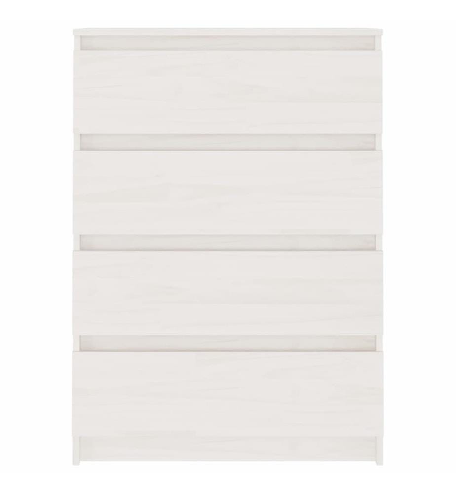 Beistellschrank Weiss 60x36x84 cm Massivholz Kiefer