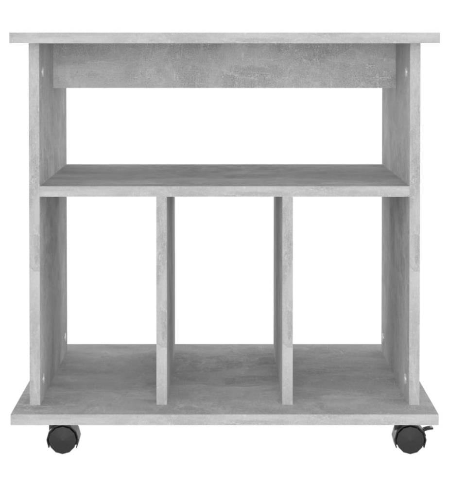 Armoire à roulettes Gris béton 60x45x60 cm Bois d'ingénierie