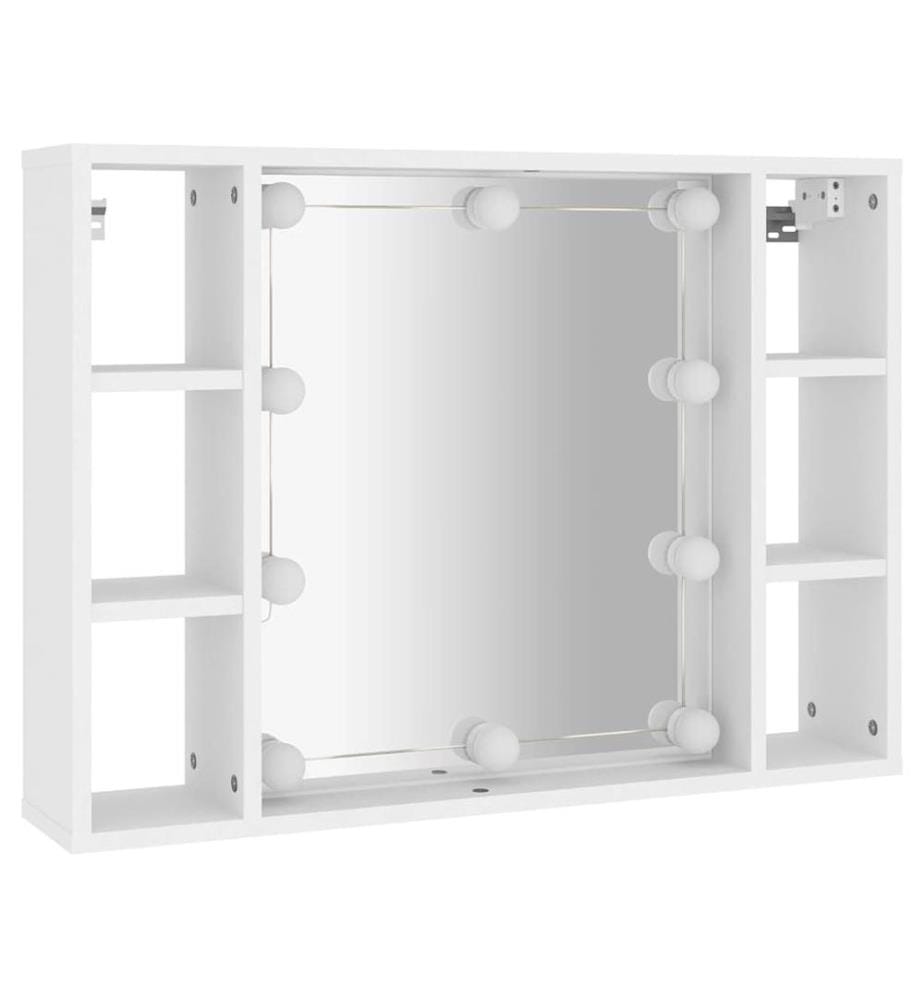 Spiegelschrank mit LED Weiss 76x15x55 cm