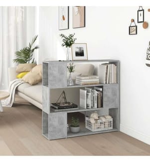 Bibliothèque/Séparateur de pièce Gris béton 100x24x94 cm