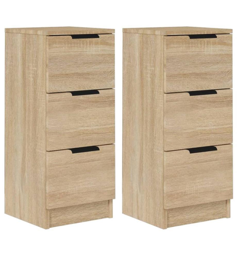 Sideboards 2 Stk. Sonoma-Eiche 30x30x70 cm Holzwerkstoff