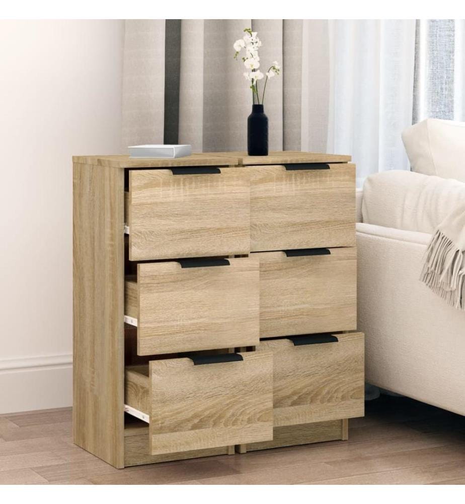 Sideboards 2 Stk. Sonoma-Eiche 30x30x70 cm Holzwerkstoff