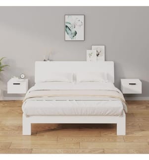 Tables de chevet murales 2 pcs Blanc 34x30x20 cm