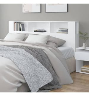 Kopfteil mit Ablagen Weiss 200x18,5x104,5 cm
