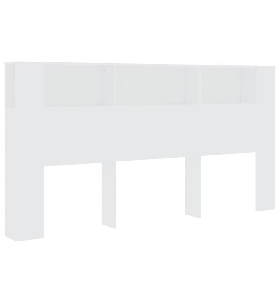 Kopfteil mit Ablagen Weiss 200x18,5x104,5 cm