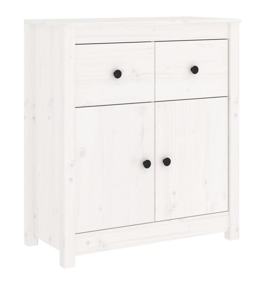 Sideboard Weiss 70x35x80 cm Massivholz Kiefer