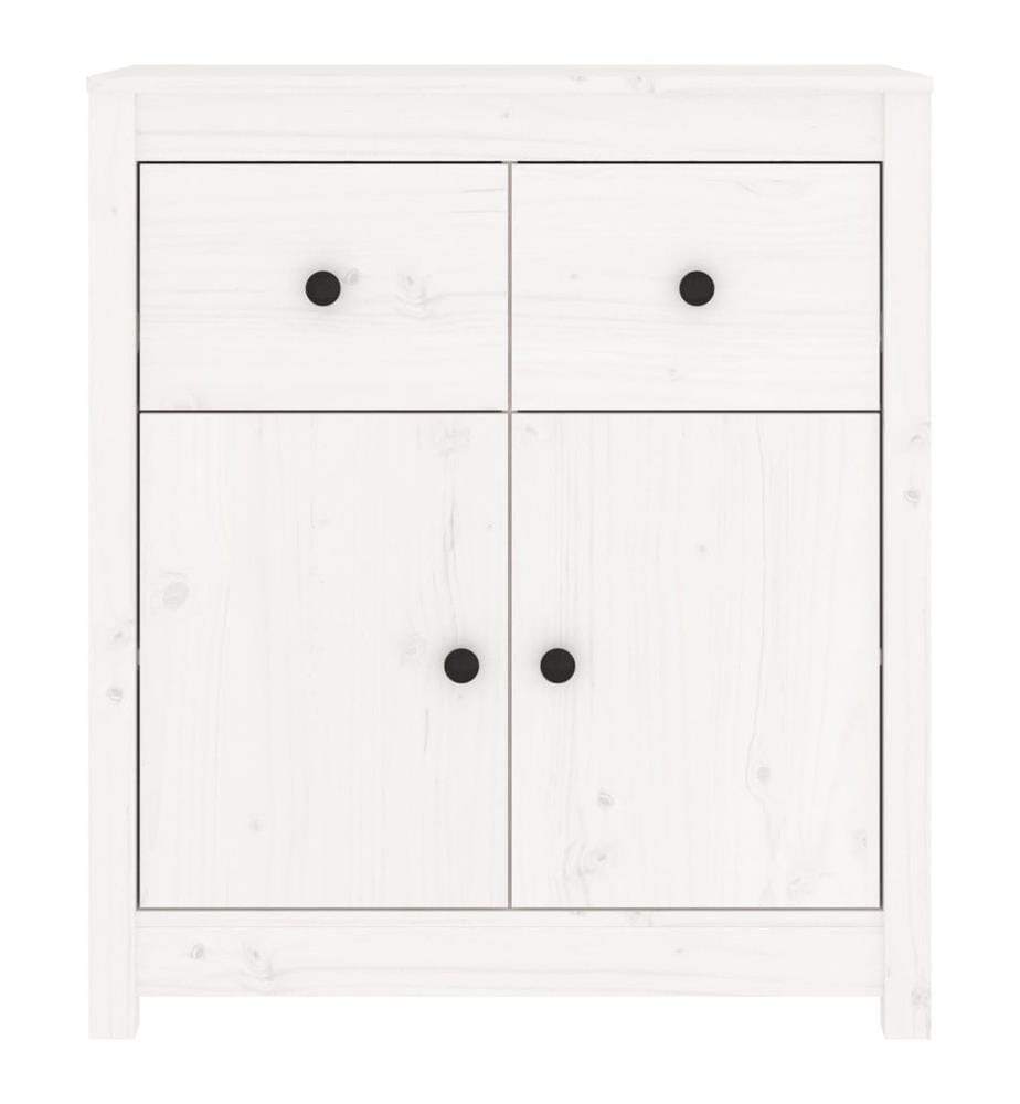 Sideboard Weiss 70x35x80 cm Massivholz Kiefer