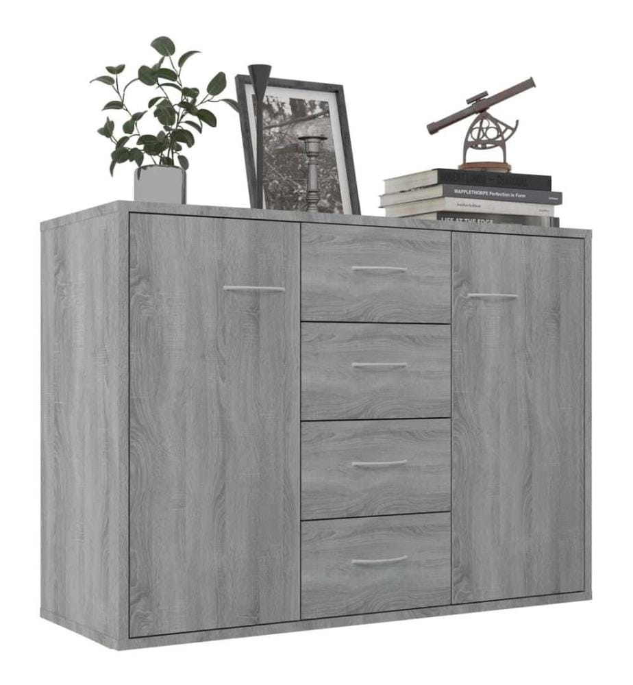 Sideboard Grau Sonoma 88x30x65 cm Holzwerkstoff