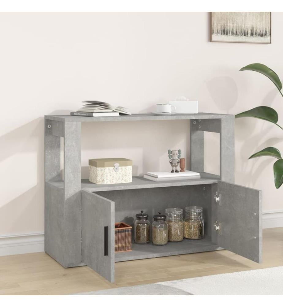 Sideboard Betongrau 80x30x60 cm Holzwerkstoff