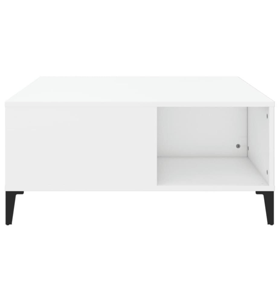 Table basse blanc 80x80x36,5 cm bois d'ingénierie